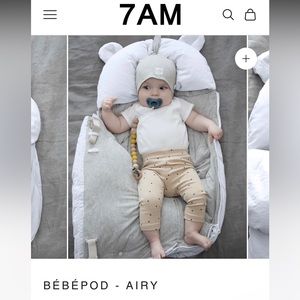 Bebe Airy Pod 7AM white comfy and cozy stroller/car seat footmuff pod